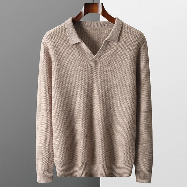Wool Cashmere Polo Neck Sweater
